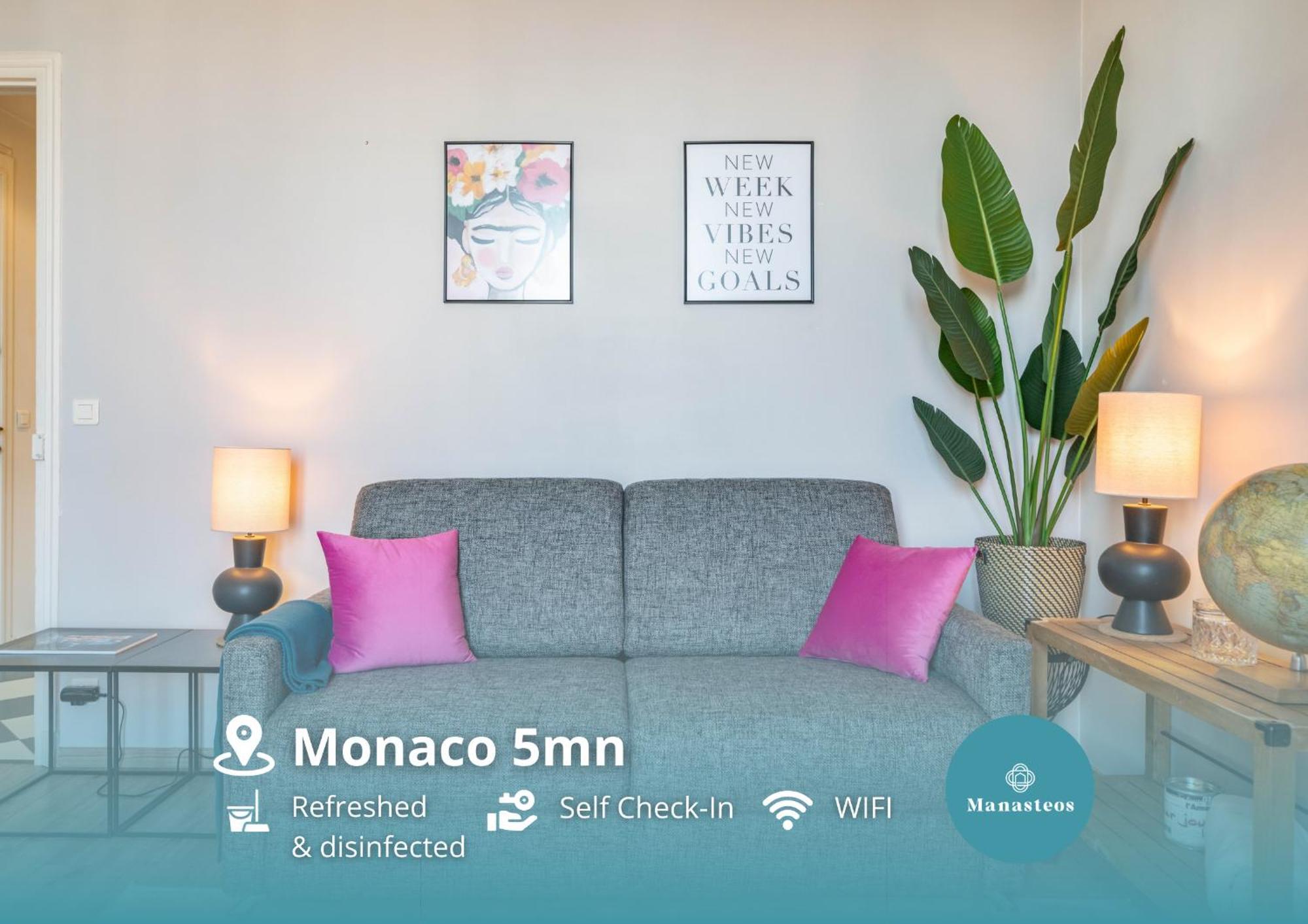 Appartement Frontiere De Monaco - Balconnet Vue Mer - Ba à Beausoleil Extérieur photo